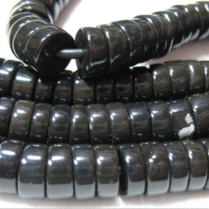 Perles Heishi perles d'obsidienne noire perles de pierres précieuses lisses rondes de haute qualité pierre naturelle pour la fabrication de bijoux grossiste - Product Image 1