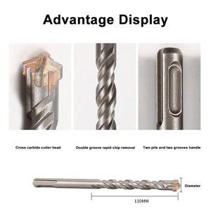 Lỗ mở bê tông xi măng điện búa tường khoan <span class=keywords><strong>bit</strong></span> <span class=keywords><strong>SDS</strong></span> cộng với khoan <span class=keywords><strong>bit</strong></span> cho nề bê tông Chéo Đầu bê tông khoan <span class=keywords><strong>bit</strong></span> - Product Image 4