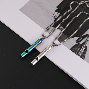 Collier sifflet style Hip Hop en alliage de zinc, pendentif unisexe, chaîne de pull tendance, coloré blanc K - Product Image 2