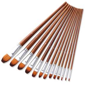 Ensemble de 10 pinceaux pour peinture acrylique, huile, aquarelle, emballés sur carte - Product Image 5