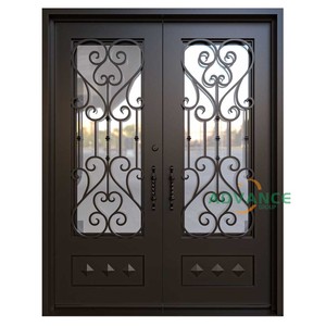 Casa barata seguridad externa rústica metálica puerta <span class=keywords><strong>de</strong></span> <span class=keywords><strong>entrada</strong></span> principal catálogo personalizado doble hierro forjado <span class=keywords><strong>puertas</strong></span> <span class=keywords><strong>de</strong></span> <span class=keywords><strong>entrada</strong></span> <span class=keywords><strong>de</strong></span> diseño - Product Image 1