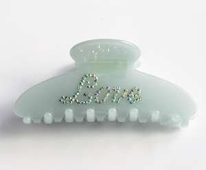 Baru grosir kustom huruf berlian imitasi kata klip jepitan rambut kristal asetat cinta jepit rambut cakar untuk wanita - Product Image 6