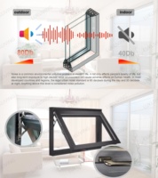 Fenêtre à auvent en verre à double vitrage insonorisé à ouverture verticale en aluminium de conception moderne Lukliving