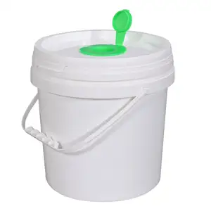 10L清洁定制印刷纸巾空塑料桶桶，带翻盖消毒湿包装