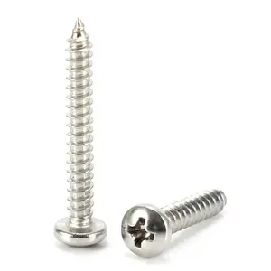 Elehk Full Tooth Extended Thread Machine Screws Stainless Steel Screw Self Tapping Pan Head Screws