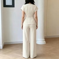Ensemble de spa pour femmes, veste kaki à col en V avec poches, viscose/polyester tissé, uniforme de beauté de haute qualité pour salon