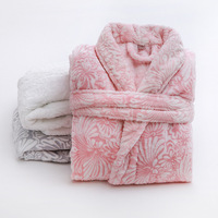 Peignoir épais pour femmes à imprimé Floral, peignoir en molleton de corail, nouvelle collection hiver