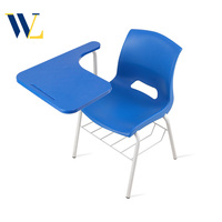 Ensemble chaise et bureau d'école en plastique avec tablette d'écriture, hauteur réglable, durable pour une utilisation en classe