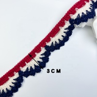 Vente en gros de dentelle française en tulle brodée au crochet, tricolore, à motifs floraux, écologique, vintage, pour la décoration de textiles de maison