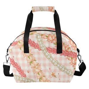 Puakenikeni Flower Print <b>Large</b> Capacity Hawaii Quilt Design Insulated <b>Cooler</b> <b>Bag</b> Custom Convenient Lunch <b>Bag</b> for Women Work - Product Image 1