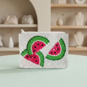 Bolsa Cosmética Cuadrada Clásica de Algodón con Patrón de Sandía y Bordado de Cuentas, para Uso Diario, Regalo Promocional, Marca Jaunty, Uttar Pradesh - Product Image 3