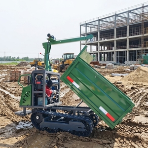 Minidumper de orugas de 0.8T con grúa, volquete hidráulico compacto sobre orugas para agricultura y granjas - ¡Gran oferta! - Product Image 1