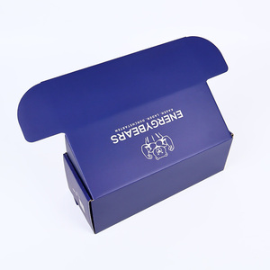 Boîte d'emballage en carton ondulé épais, pliable, en gros, recyclable, personnalisée, bleu marine, pour l'expédition de produits de santé - Product Image 2