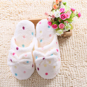 Women's Winter Autumn Indoor for Slippers Non-slip Cotton Plush Shoes with <b>TPR</b> Outsole Bow Design for Home Use Female Warm for S - Product Image 3
