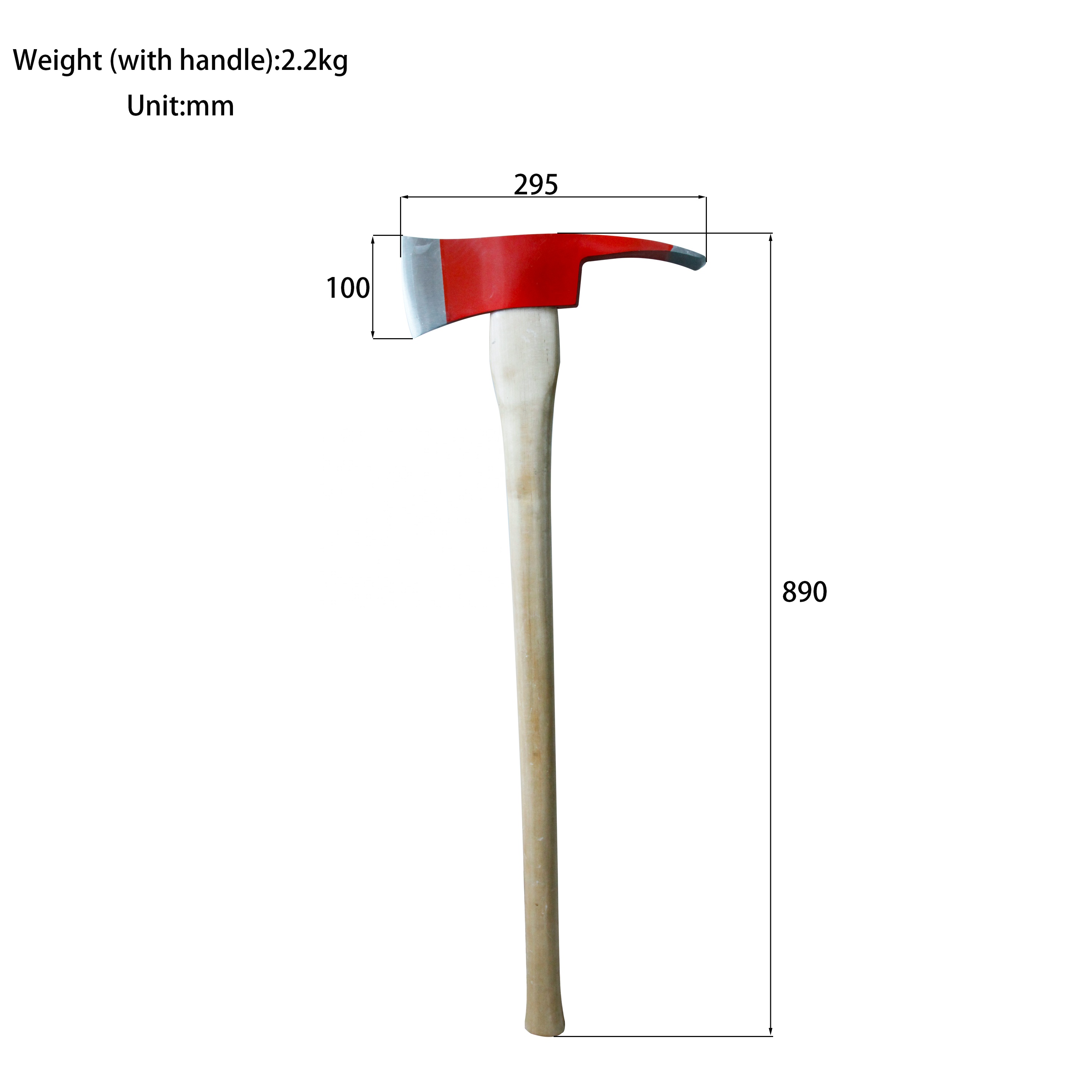 Hache de pompiers 3,5 lb avec manche en bois - Équipement de lutte contre les incendies