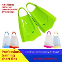Nouvelles Palmes Courtes Professionnelles en Silicone Écologique WASPO pour la Plongée et l'Entraînement de Natation Freestyle – Taille Moyenne