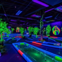 Simulateur de mini-golf à lumière noire LED, marque Sqarcade, pour parcs d'attractions intérieurs et locations d'événements