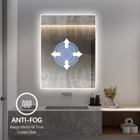 Miroir intelligent LED moderne de luxe Badezimmer Spiegel Miroir sans cadre de maquillage mural à capteur tactile pour la maison et l'hôtel