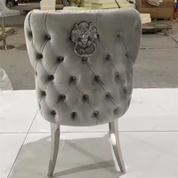 Ensemble de 6 chaises de salle à manger au design moderne et luxueux, avec dossier capitonné en velours et pieds en acier inoxydable, personnalisable