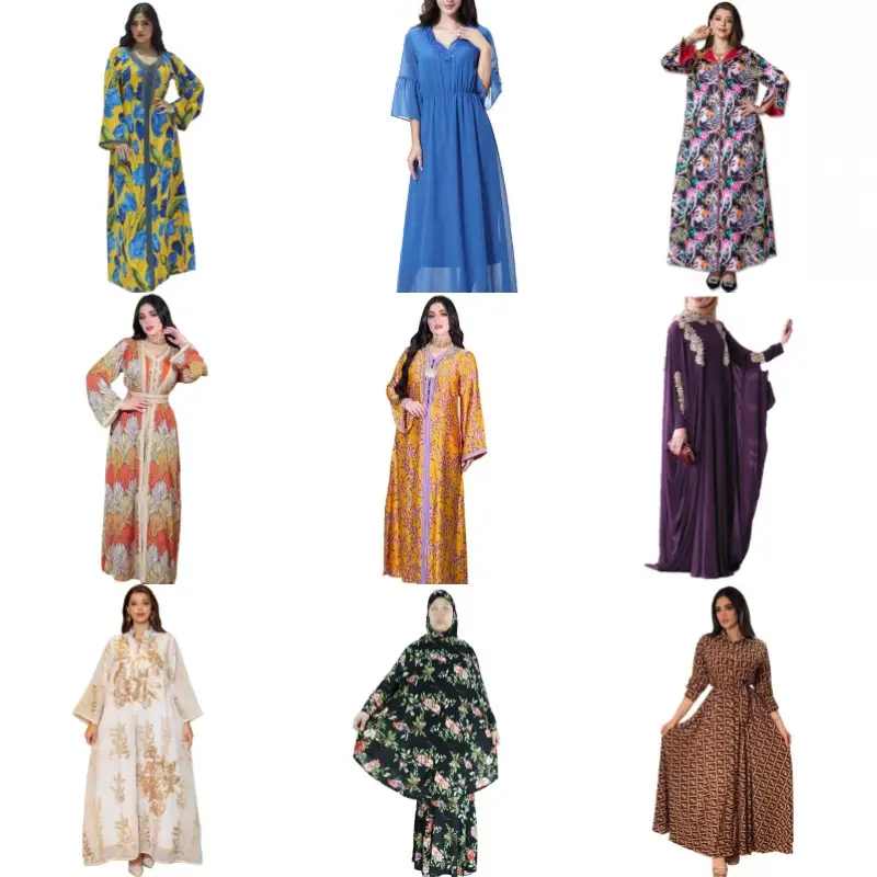 Ramadan Islamic Luxury Clothing Muslim Dress Collection Women's Indian Dubai Turkish Abaya Ethnic Style Moroccan Abaya Dress