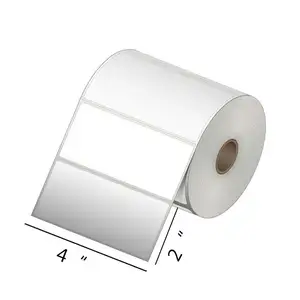 4 "x 2" truyền nhiệt Polypropylene nhãn dính vận chuyển nhãn 500 Nhãn Mỗi cuộn mã vạch in nhiệt dán