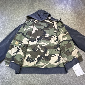 Có thể đảo ngược hoodiel vải Zip Up hoodie làm việc đảo ngược Áo khoác mùa đông Heavyweight Coat với logo phía trước của nam giới - Product Image 3