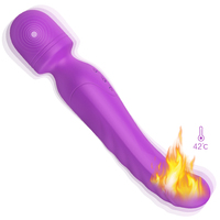 Heizender Zauberstab-Vibrator 2-in-1-Design 9 Modi für G-Punkt- und Klitorisstimulation Leistungsstarkes AV-Erwachsenenspielzeug für Frauen