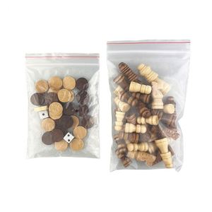 <b>Wooden</b> <b>Chess</b> Game <b>Set</b> Folding Storage Slots 3-In-1 Eco-Friendly Reusable Design for Beginners Kids Adults Classic Board - Product Image 4