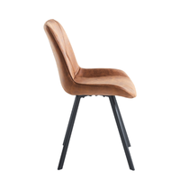 Chaise de salle à manger en cuir coloré de style nordique moderne avec structure métallique pour hôtel et restaurant, design durable