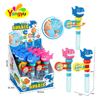 Jouet Trombone à bulles en forme de requin de dessin animé de qualité supérieure, boîte de présentation 12 pièces, vente en gros