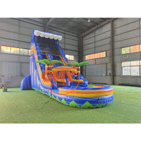 Toboggan aquatique gonflable de qualité commerciale Tropical Fiesta Breeze de 18 pieds pour enfants et adultes