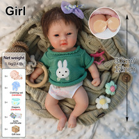 Poupées Reborn en silicone de 12 pouces pour fille, anatomiquement correctes, avec bouche ouverte, cheveux doux au toucher, pour un câlin réconfortant
