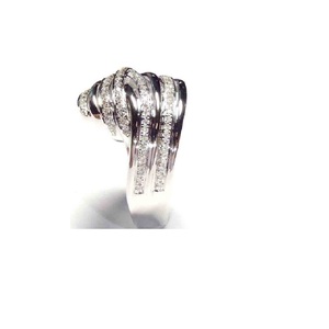 Ventes chaudes, design spécial, parfait, or blanc 18 carats, diamant rond 100% naturel, bijoux fins, alliance torsadée pour fiançailles - Product Image 3