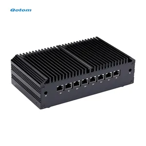 Qotom không quạt Mini PC Máy tính core I7 10710u Máy tính để bàn cổng RS-232 8 Lan GPIO tường lửa hỗ trợ Linux kinh doanh PC