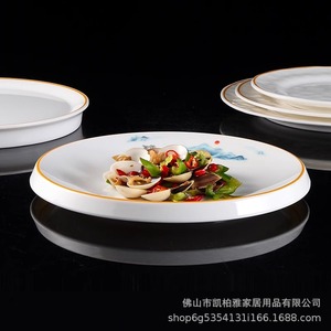 Chinese-style <b>melamine</b> round <b>plate</b>, hotel imitation porcelain <b>plate</b>, restaurant stir-fry <b>plate</b>, creative flat <b>plate</b>, cake and - Product Image 4