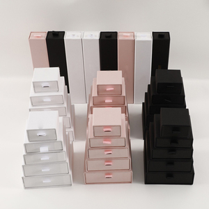 Custom Logo Eco-friendly Square <b>Cardboard</b> Jewelry Storage <b>Box</b> Thin Slide for Bracelet Earring Ring Pendant Gift Packaging - Product Image 2