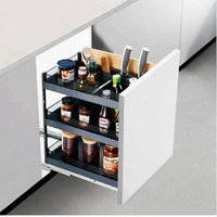 Accessoires de cuisine Panier multifonctionnel en aluminium avec finition laquée et glissière de tiroir pour épices