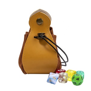 Pochette à dés portable en cuir avec cordon <span class=keywords><strong>de</strong></span> serrage pour jeux <span class=keywords><strong>de</strong></span> <span class=keywords><strong>rôle</strong></span> D&D, idéale pour le rangement et les cadeaux - Product Image 1