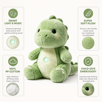 Peluche Dinosaure Super Douce Personnalisée avec Logo Brodé, Chantante, Musicale et Lumineuse, Jouet Compagnon Anti-Stress pour Enfants, Cadeau