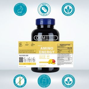 Capsules d'acides aminés à chaîne ramifiée (BCAA) de marque privée, complément de santé pour la croissance musculaire des athlètes adultes - Product Image 2
