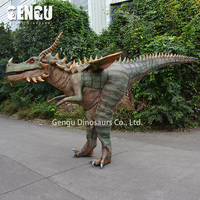 Costume de dragon animatronique portable pour adultes, modèle de dinosaure en métal pour centres commerciaux ou événements publics