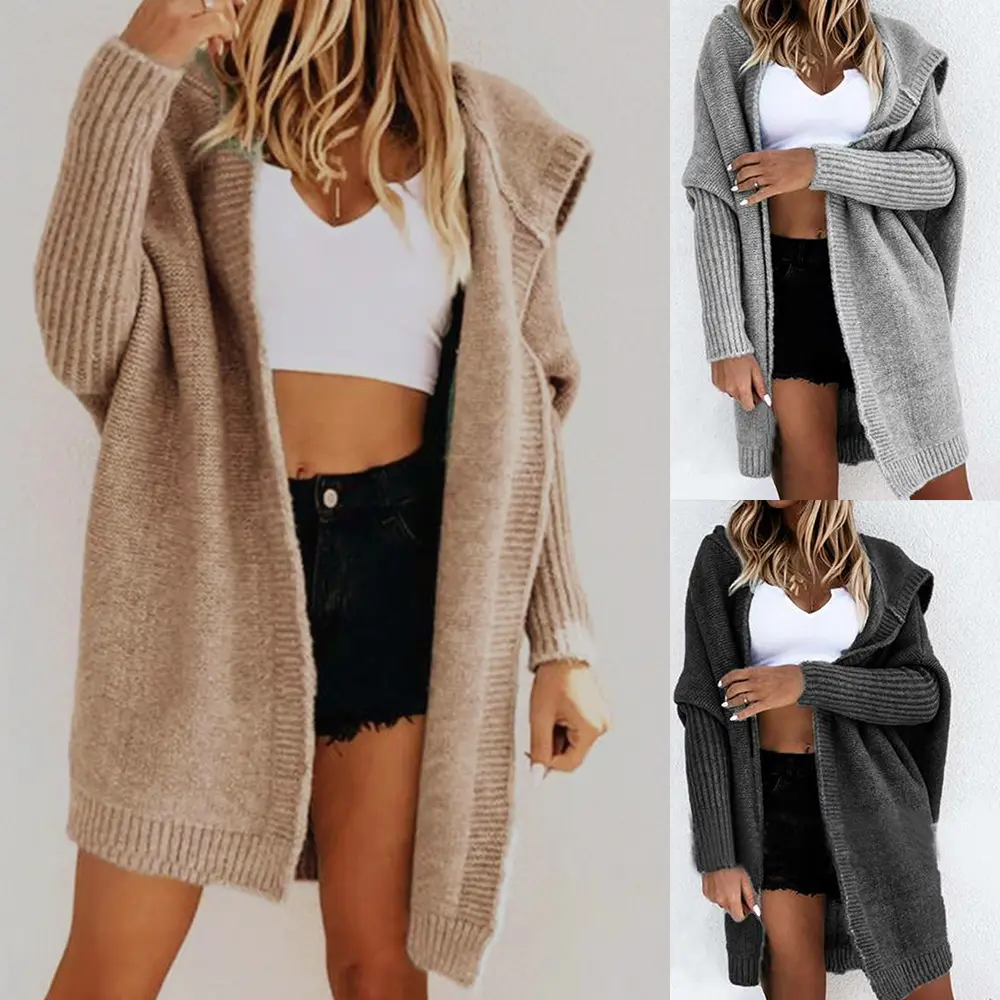 2022 Fall sweaters cardigan one button lapel street trendy loose solid color casual women's hoodies knitted sweater