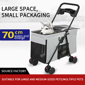 JXB Fabrika Satışı Dört Tekerlekli Katlanabilir Köpek Arabası Çevre Dostu Düğme Kapatmalı Kullanışlı Oxford Kumaş Evcil Hayvan Taşıyıcısı Seyahat - Product Image 2
