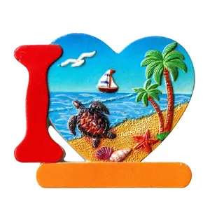Imán decorativo de resina para nevera, paisaje de playa adecuado para tablero de mensajes, foto, tarjeta postal, papel de notas