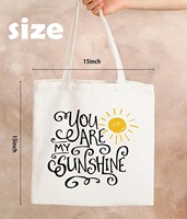 Sac fourre-tout en toile avec citation inspirante, imprimé « You Are My Sunshine », cadeau mignon pour elle, sac pour usage quotidien