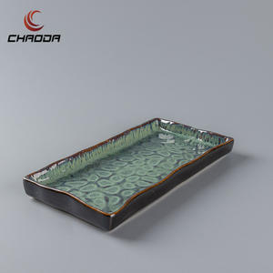 Assiettes rectangulaires en céramique de style japonais Assiettes de cuisine à longue bande <span class=keywords><strong>Sushi</strong></span> Sashimi pour restaurants spécialisés - Product Image 6