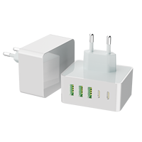 Chargeur mural multi-ports 35,5W 2C3A Chargeur rapide PD 5 ports Adaptateur de chargeur USB Type C CE UKCA RoHS pour téléphone portable tablette