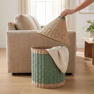 Cesta de almacenamiento tejida con forma de lápiz, organizador de juguetes a prueba de polvo con tapa para habitación de niños, uso doméstico - Product Image 2