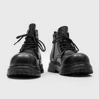 Bottes en PU pour hommes de qualité supérieure, antidérapantes, à lacets, avec fermeture éclair, pour le bureau