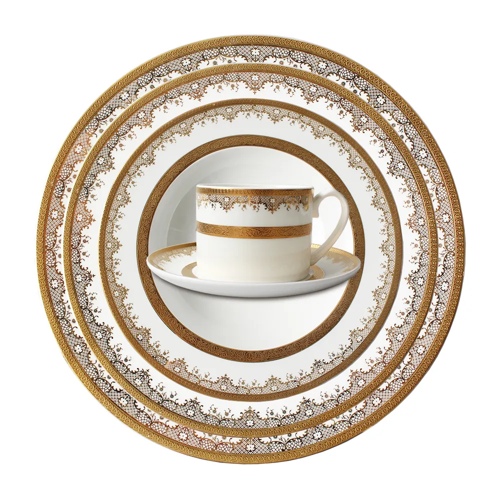 Duitsland Servies Porselein Bruiloft Luxe Hoge Bone China Diner Set Borden Sets